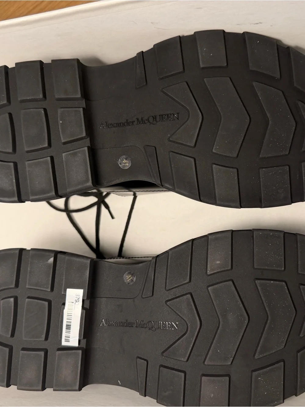 Alexander McQueen Black Men Leather Derby Shoes